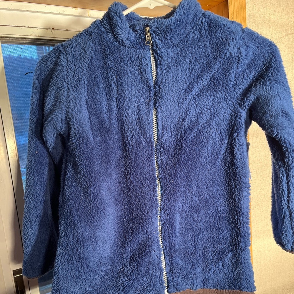 NWT Toughskins Boys Blue Fuzzy Jacket M